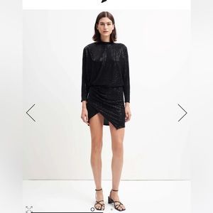 7 for all Mankind SPARKLE KNIT DRAPE HOLIDAY DRESS